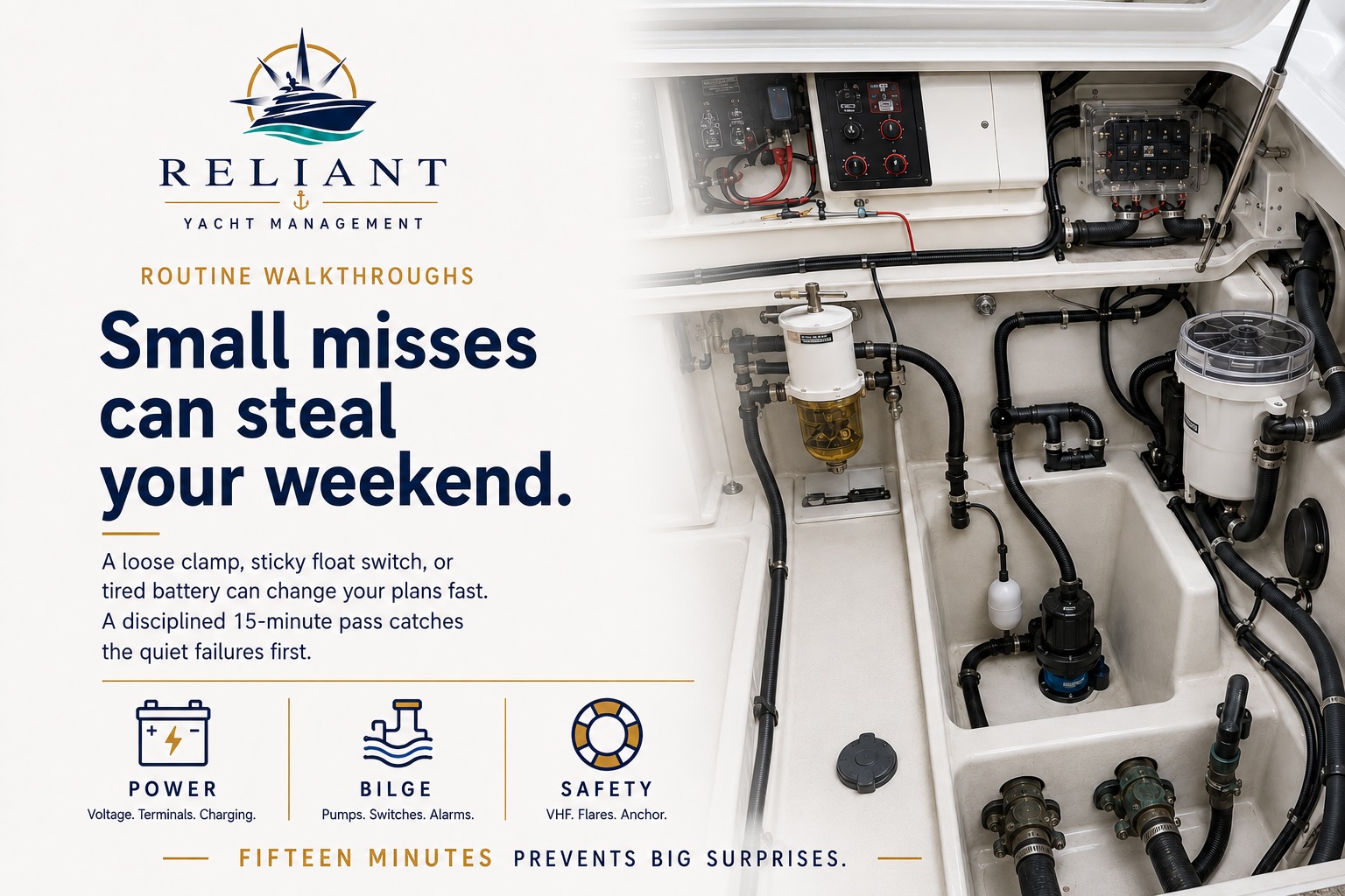 What most yacht owners overlook during routine walk-throughs and how a 15-minute checklist can save a cruising weekend